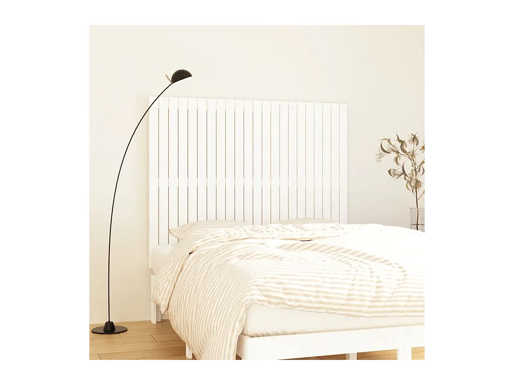Tête de lit murale Blanc 140x3x110 cm Bois massif de pin