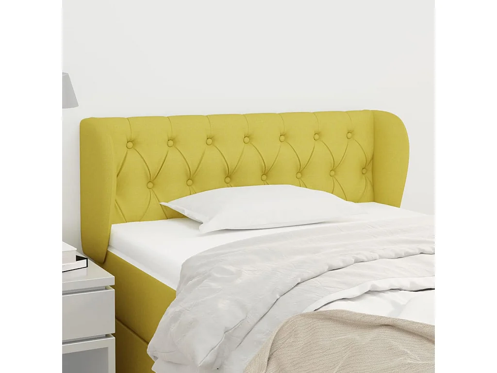 Tête de lit avec oreilles Vert 93x23x78/88 cm Tissu