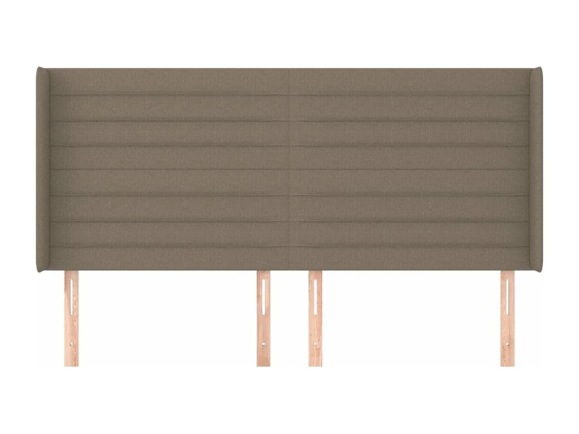 Hoofdbord met randen 203x16x118/128 cm stof taupe