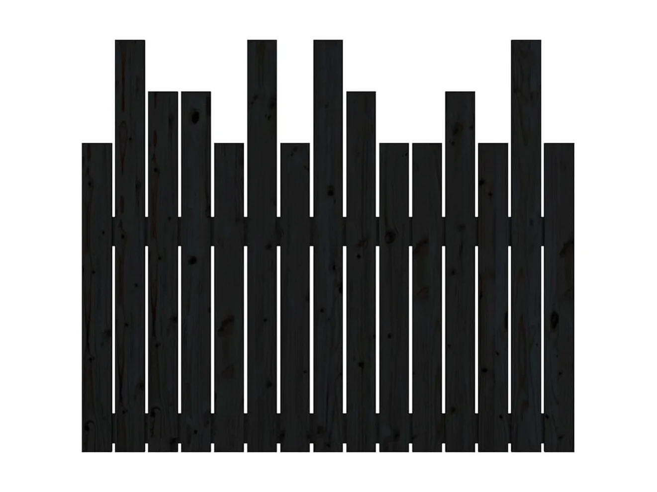 Cabecero de cama de pared madera maciza pino negro 95,5x3x80 cm