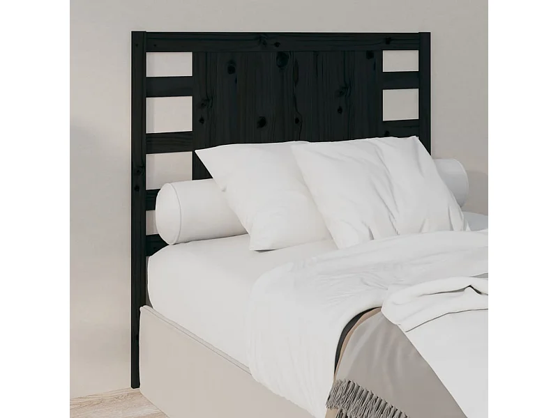 Cabecero de cama madera maciza de pino negro 96x4x100 cm