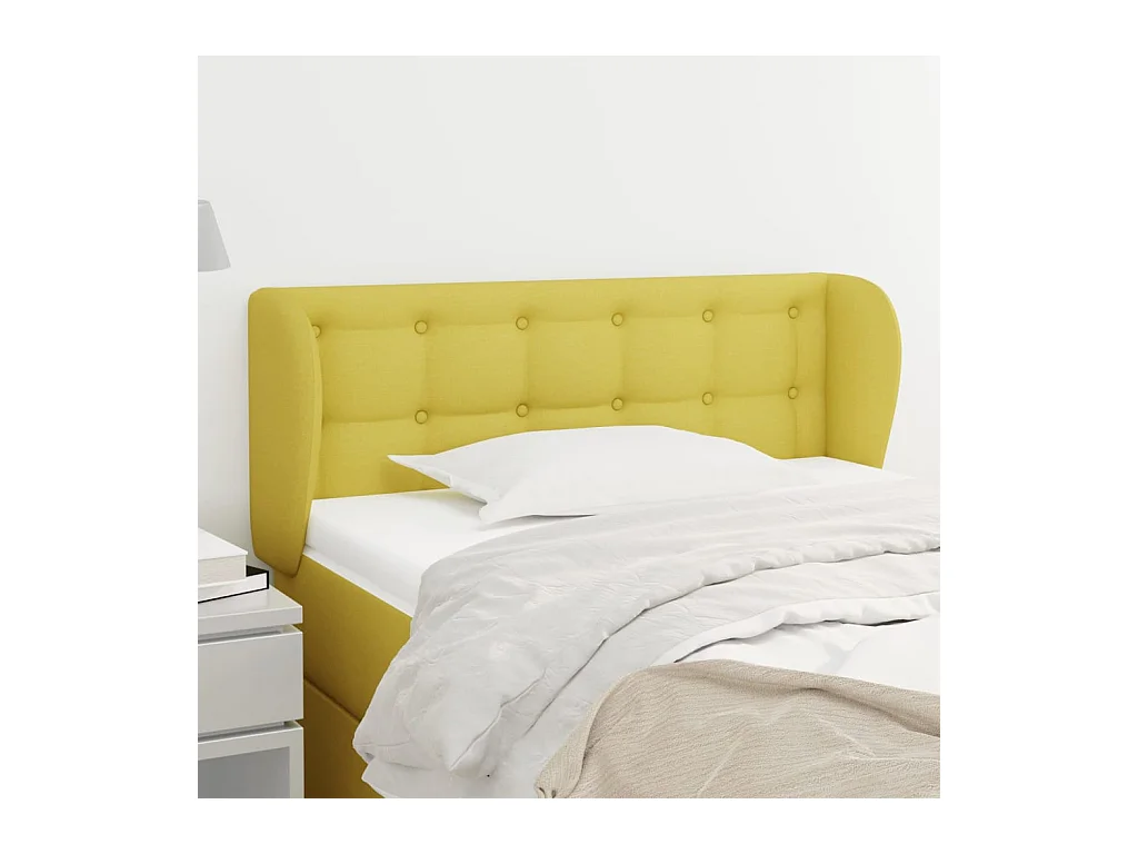 Tête de lit avec oreilles Vert 93x23x78/88 cm Tissu