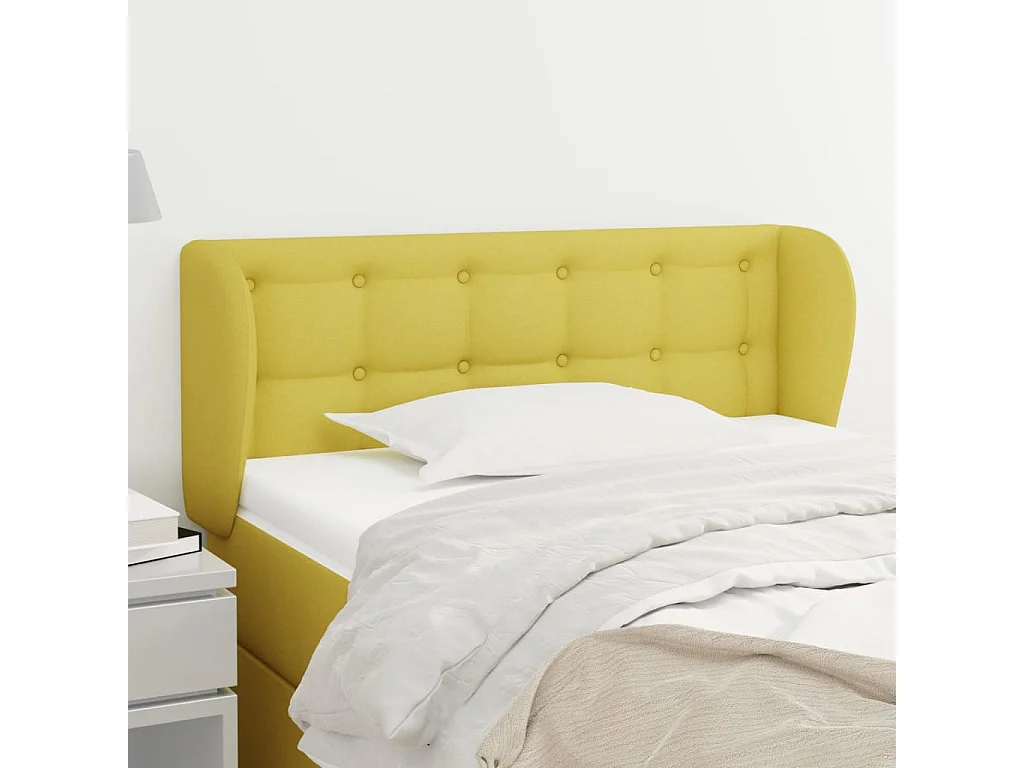 Tête de lit avec oreilles Vert 93x23x78/88 cm Tissu