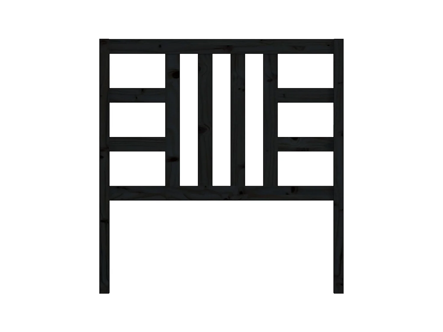 Tête de lit Noir 81x4x100 cm Bois massif de pin