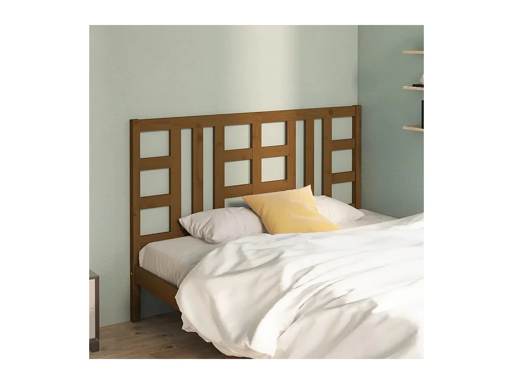 Tête de lit Marron miel 126x4x100 cm Bois massif de pin
