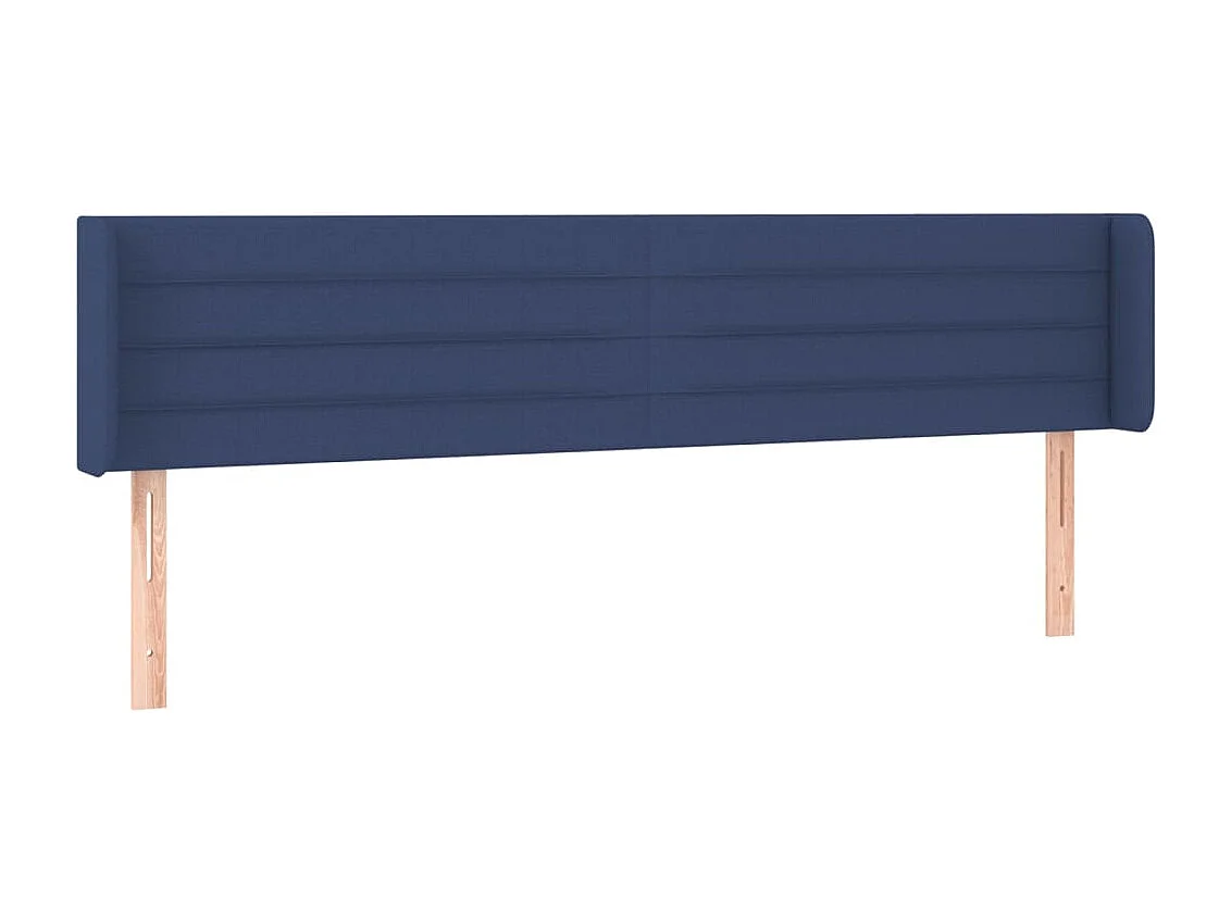Hoofdbord met randen 203x16x78/88 cm stof blauw