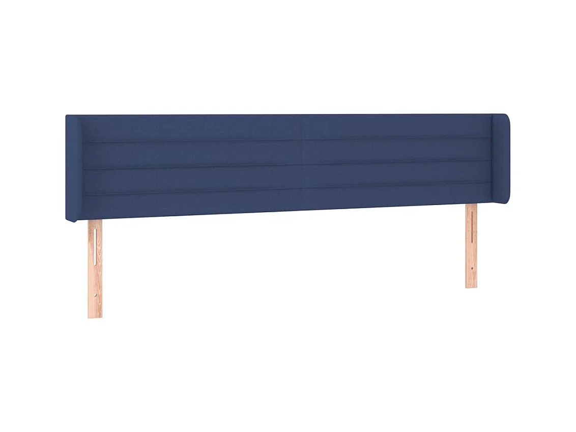 Tête de lit avec oreilles Bleu 203x16x78/88 cm Tissu