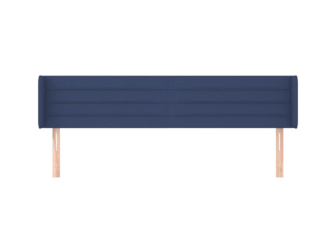 Tête de lit avec oreilles Bleu 203x16x78/88 cm Tissu