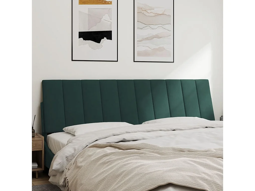 Tête de lit coussin vert foncé 180 cm velours