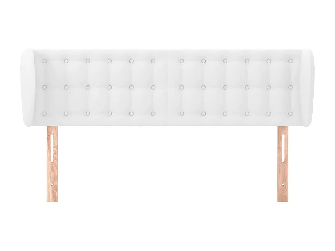 Cabecero de cuero sintético blanco 147x23x78/88 cm