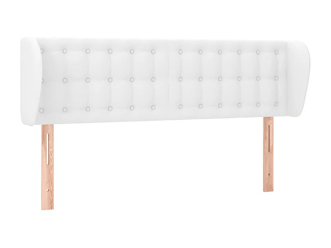 Hoofdbord met randen 147x23x78/88 cm kunstleer wit