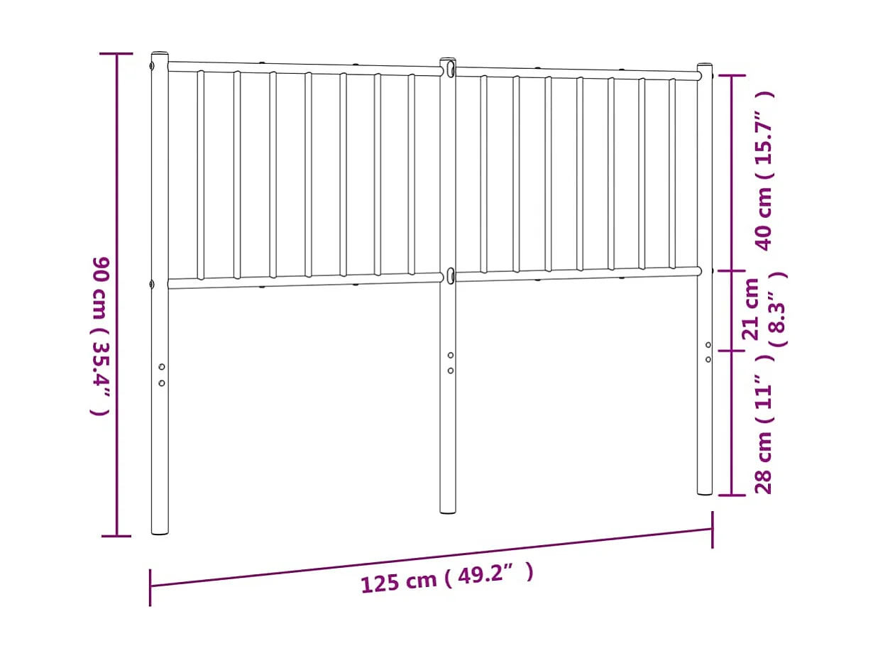 Tête de lit métal noir 120 cm