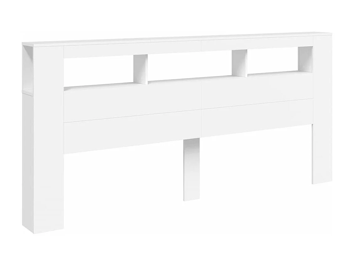 Tête de lit à LED blanc 220x18,5x103,5 cm bois d'ingénierie