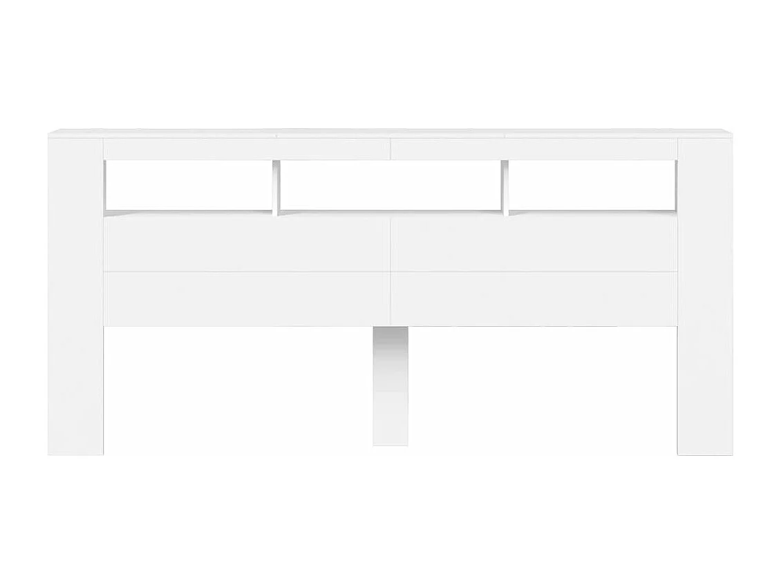 Tête de lit à LED blanc 220x18,5x103,5 cm bois d'ingénierie