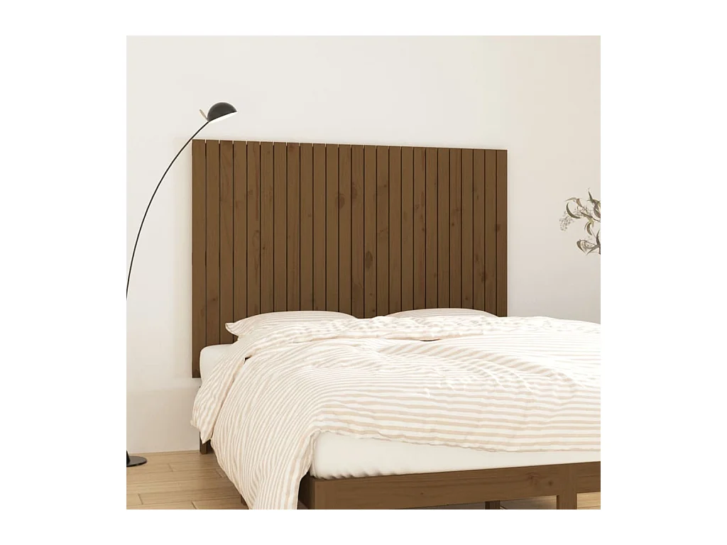 Tête de lit murale Marron miel 159,5x3x110cm Bois massif de pin