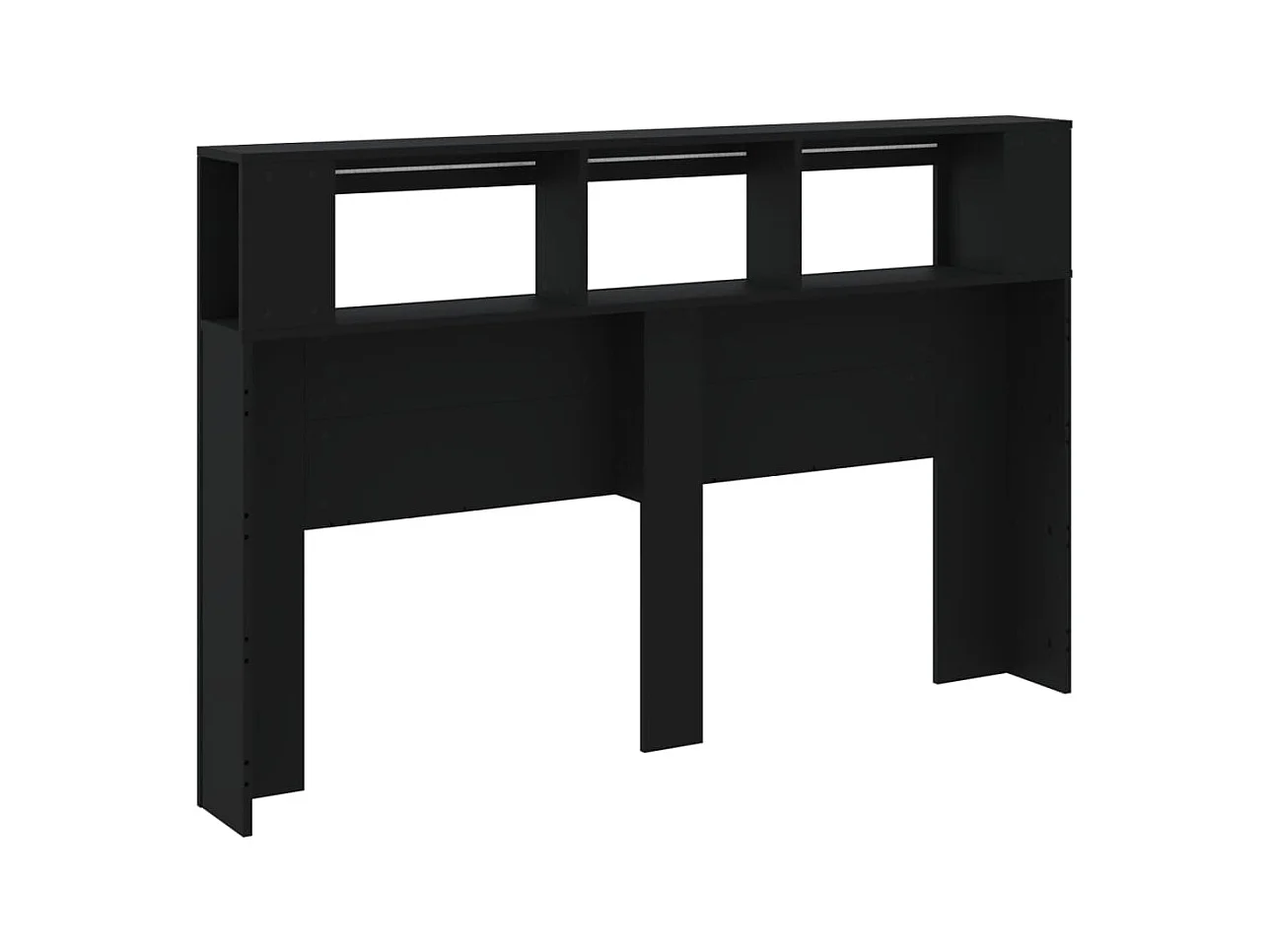 Tête de lit à LED noir 160x18,5x103,5 cm bois d'ingénierie