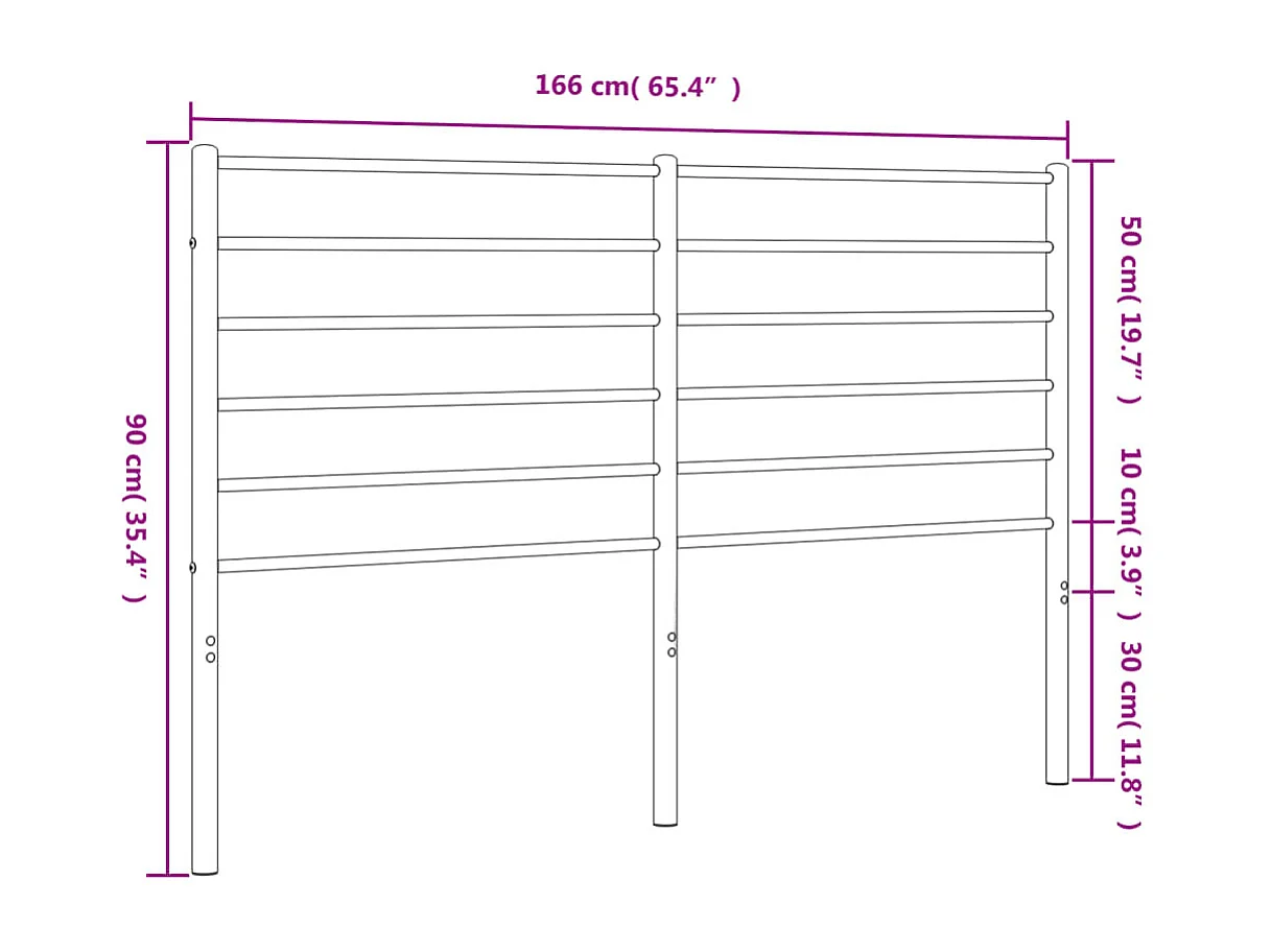 Cabeceira de cama 160 cm metal branco