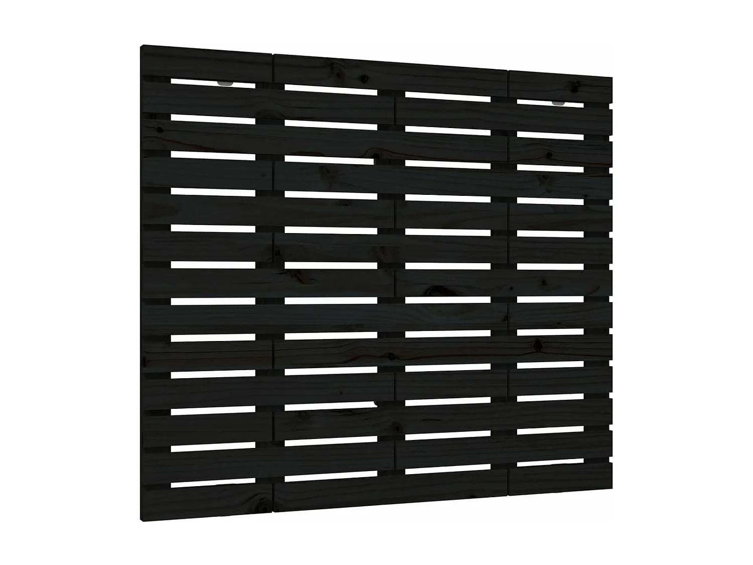 Cabecero de cama de pared madera maciza pino negro 106x3x91,5cm