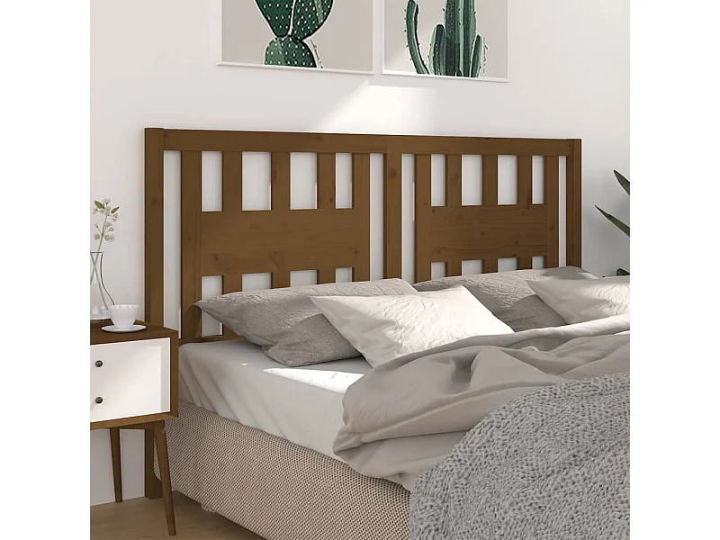 Cabeceira de cama 166x4x100 cm pinho maciço castanho mel