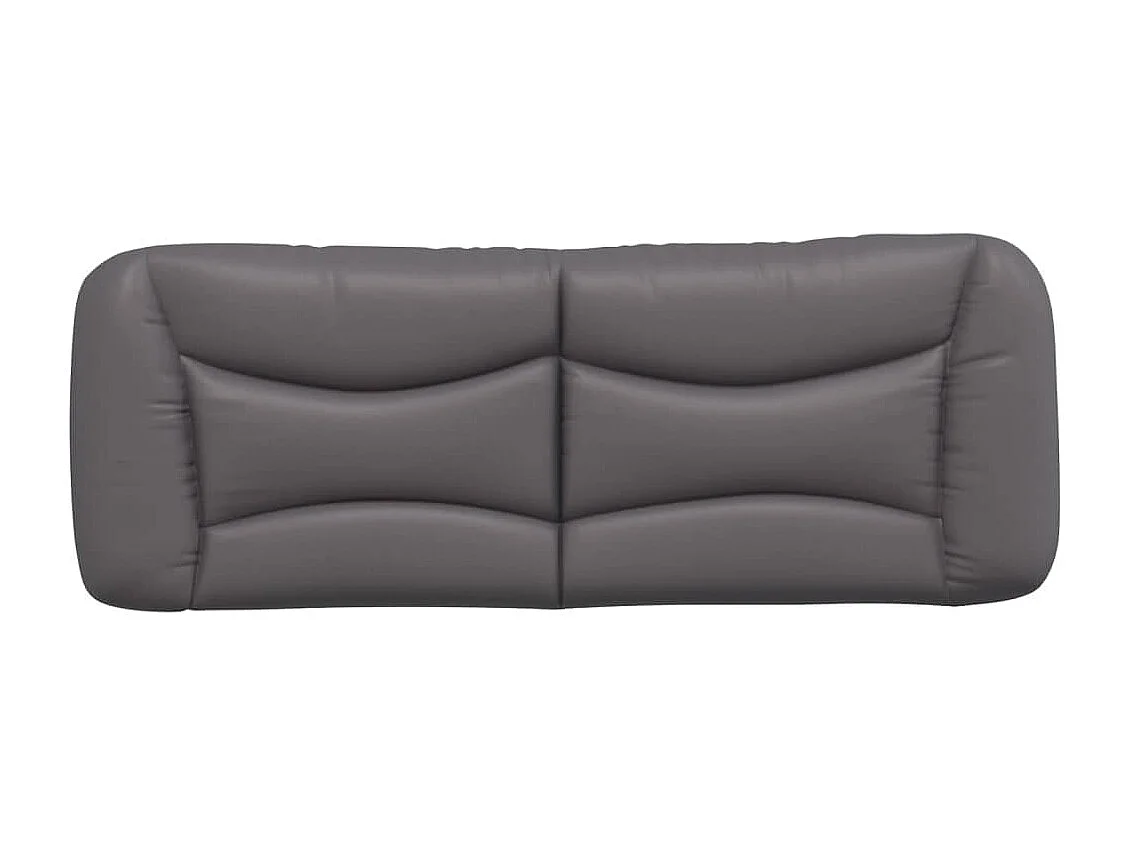 Coussin de tête de lit gris 140 cm similicuir