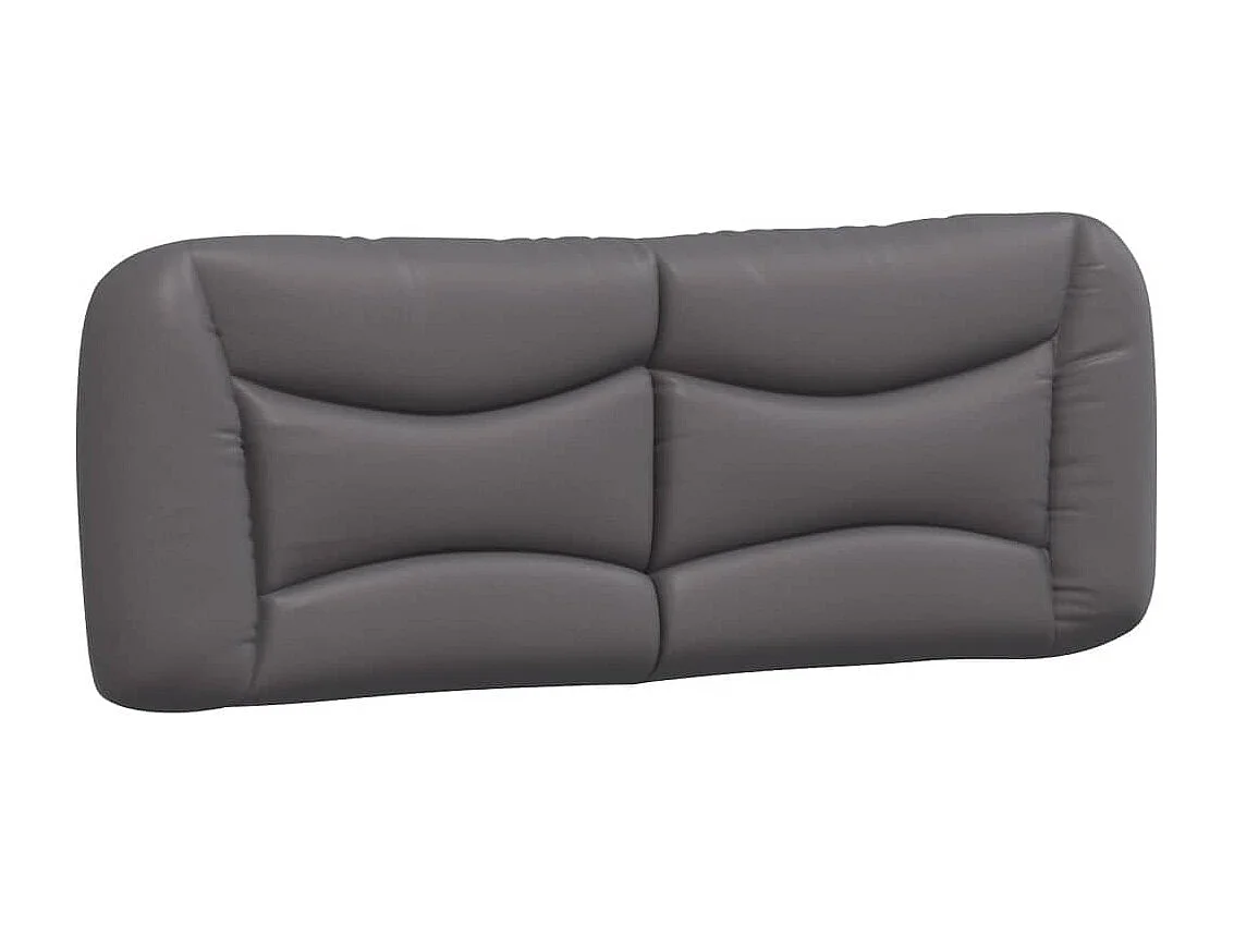 Coussin de tête de lit gris 140 cm similicuir
