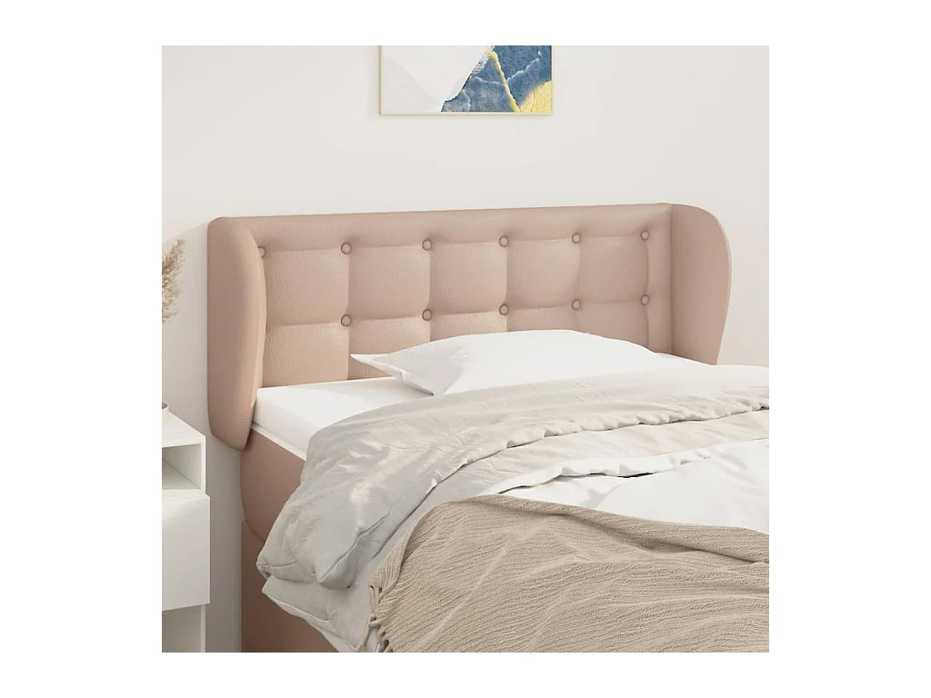 Tête de lit avec oreilles Cappuccino 83x23x78/88 cm Similicuir