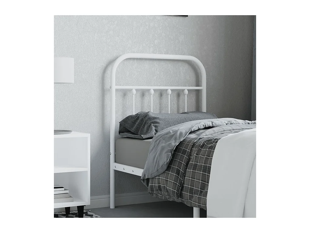 Tête de lit métal blanc 75 cm