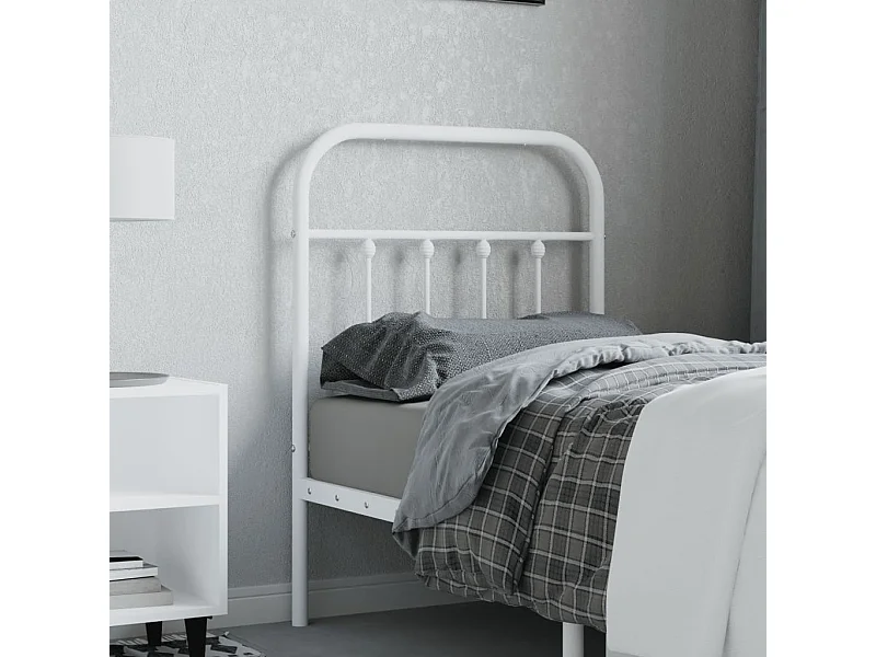 Tête de lit métal blanc 75 cm
