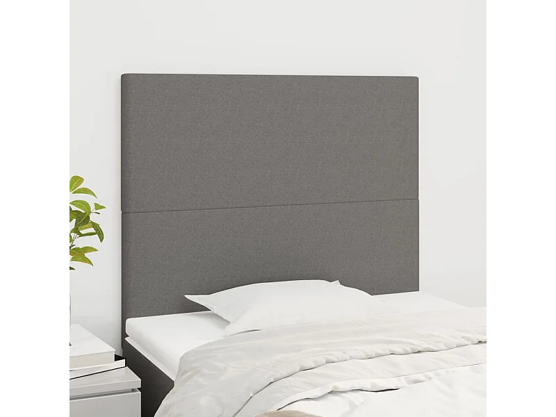 Tête de lit 2 pièces Gris foncé 80x5x78/88 cm Tissu