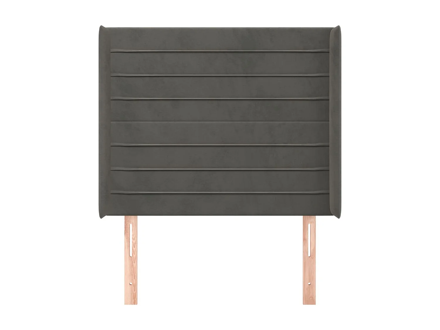 Hoofdbord met randen 83x16x118/128 cm fluweel donkergrijs