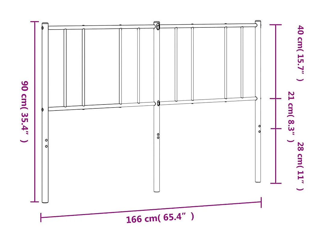 Tête de lit métal noir 160 cm