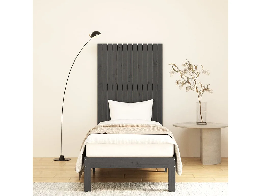 Tête de lit murale Gris 82,5x3x110 cm Bois massif de pin