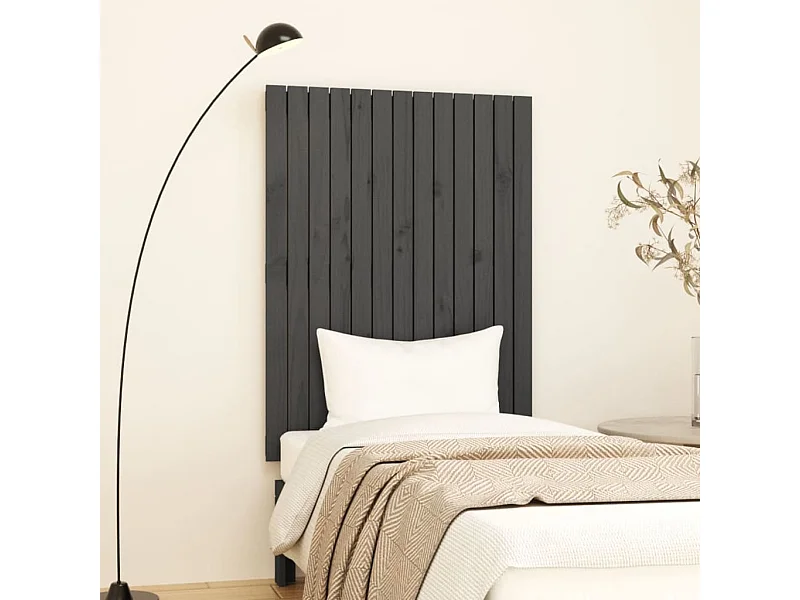 Tête de lit murale Gris 82,5x3x110 cm Bois massif de pin