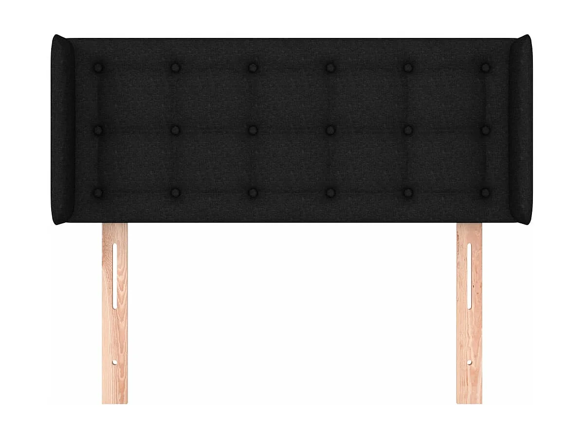 Tête de lit avec oreilles Noir 93x16x78/88 cm Tissu