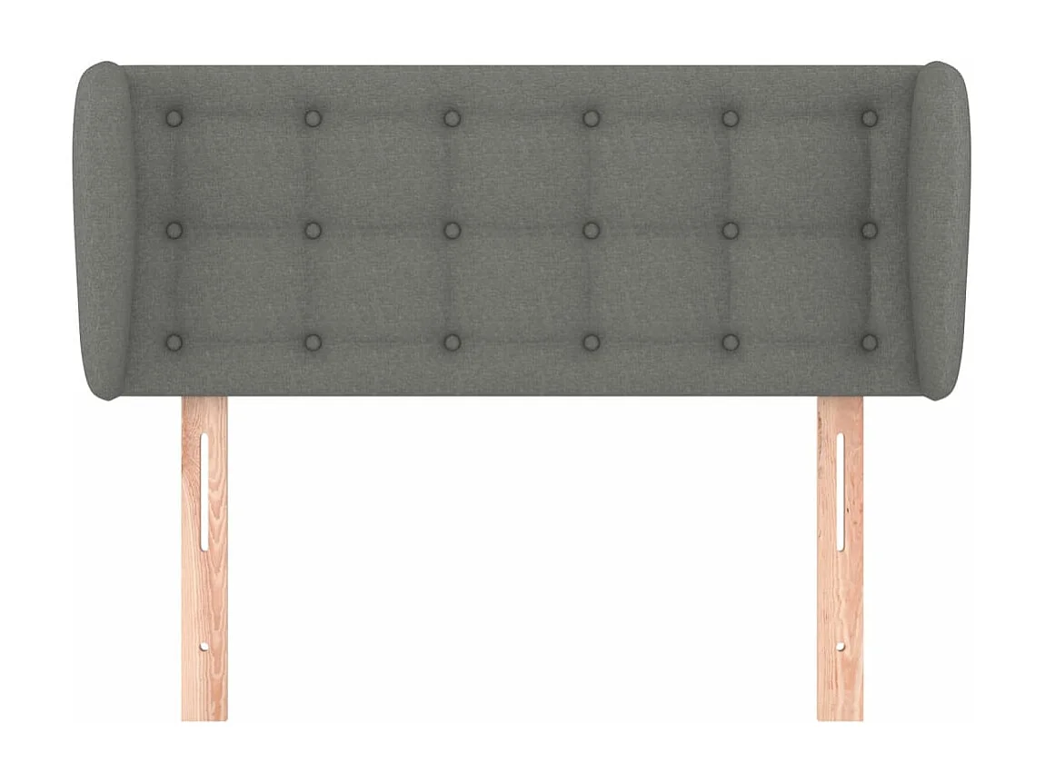 Cabeceira de cama c/ abas tecido 83x23x78/88 cm cinzento-escuro