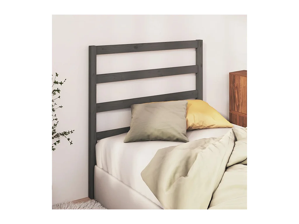 Tête de lit Gris 96x4x100 cm Bois massif de pin