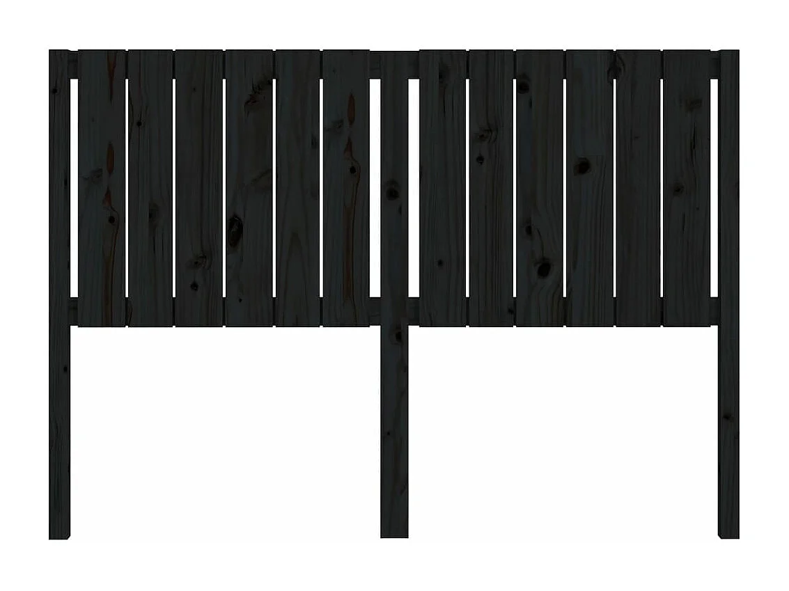 Tête de lit Noir 145,5x4x100 cm Bois massif de pin