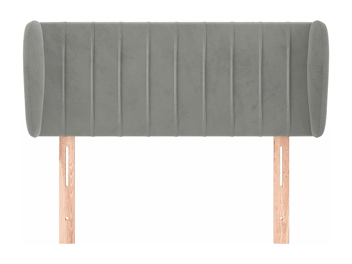 Tête de lit avec oreilles Gris clair 103x23x78/88 cm Velours