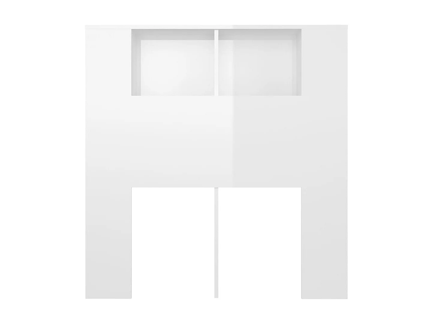 Armoire de tête de lit Blanc brillant 100x18,5x104,5 cm