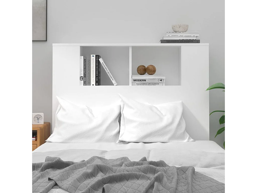 Mueble cabecero blanco brillante 100x18,5x104,5 cm