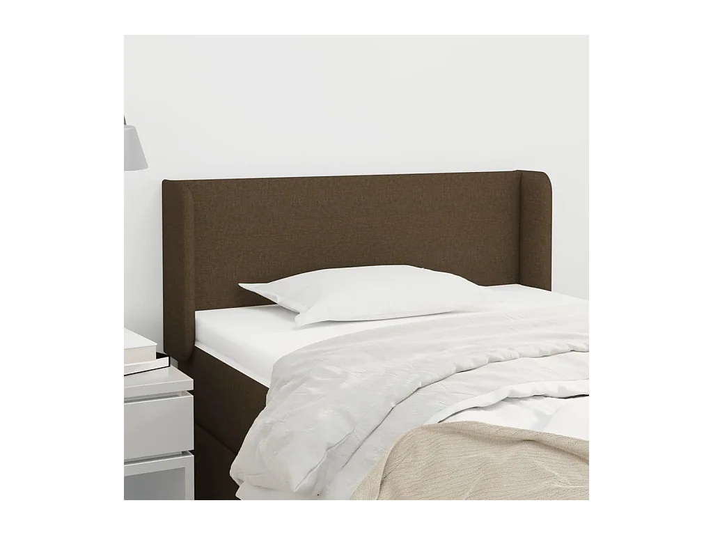 Cabeceira de cama c/ abas tecido 83x16x78/88 cm castanho