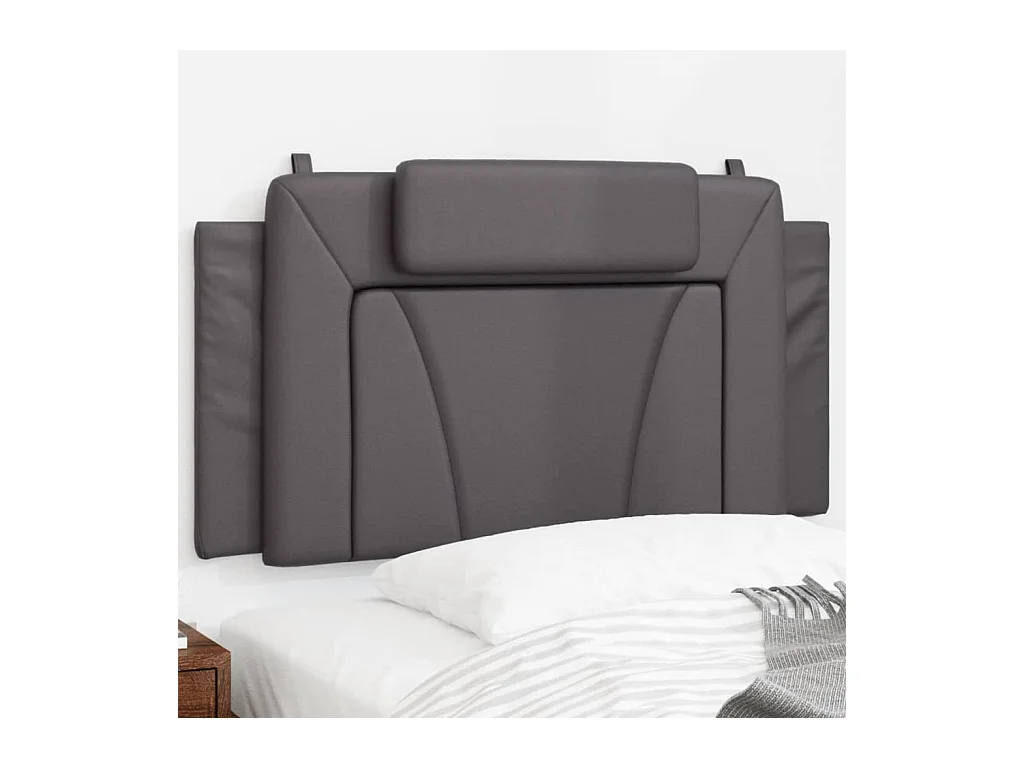 Tête de lit coussin gris 100 cm similicuir