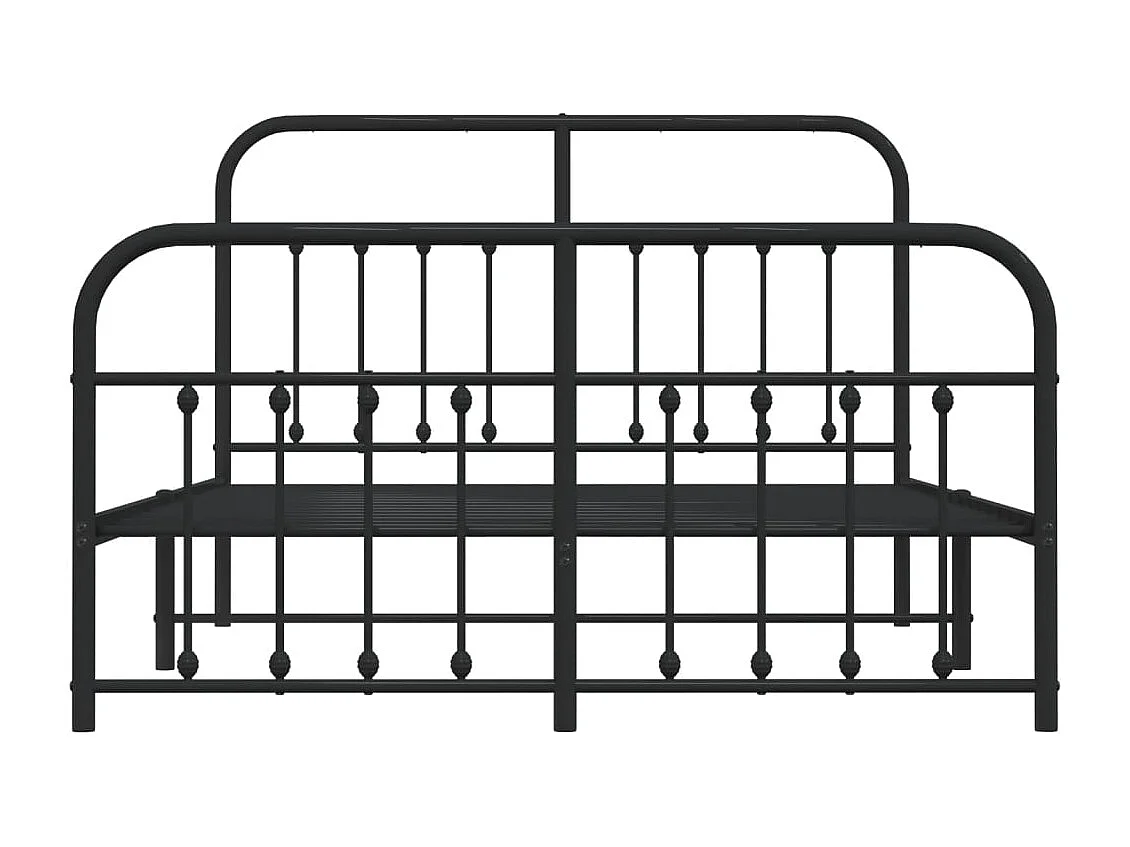 Estrutura de cama com cabeceira e pés 140x190 cm metal preto