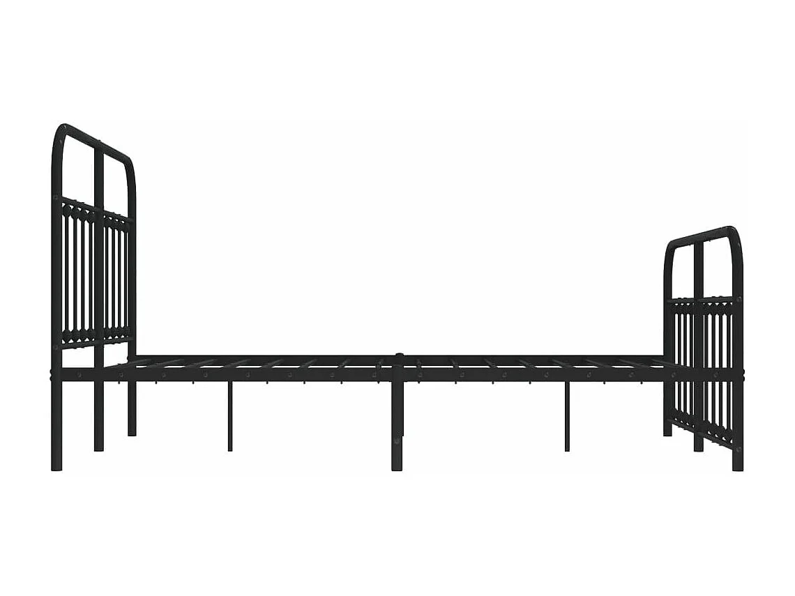 Estrutura de cama com cabeceira e pés 140x190 cm metal preto