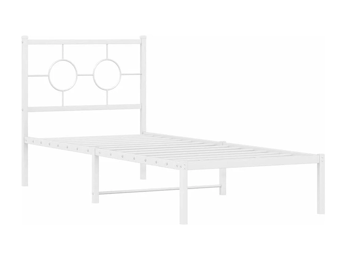 Estrutura de cama com cabeceira 80x200 cm metal branco