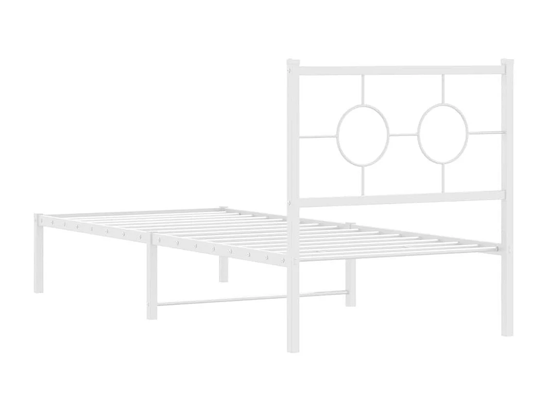 Estrutura de cama com cabeceira 80x200 cm metal branco