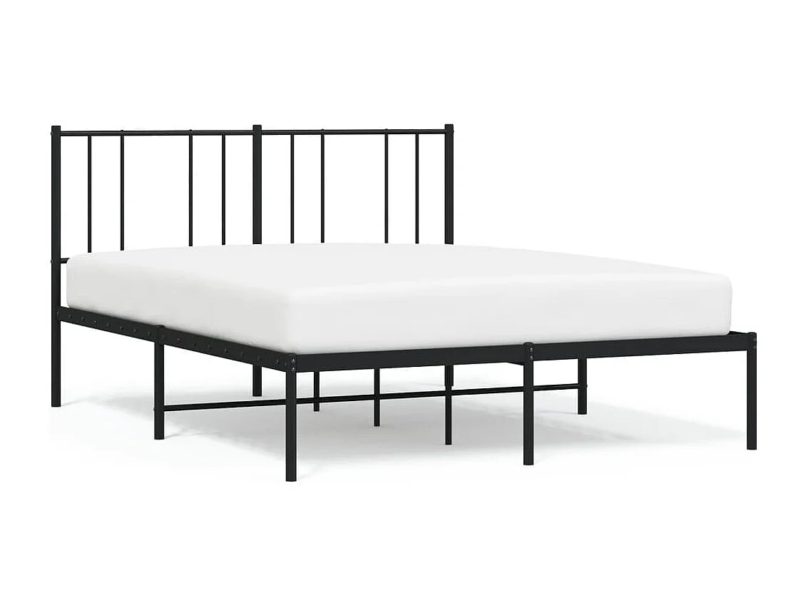 Estructura de cama con cabecero metal negro 140x190 cm