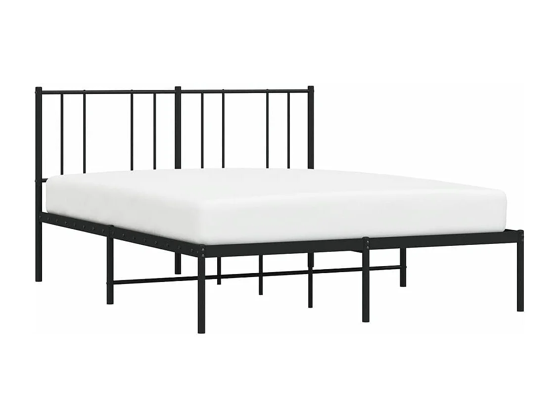 Estructura de cama con cabecero metal negro 140x190 cm