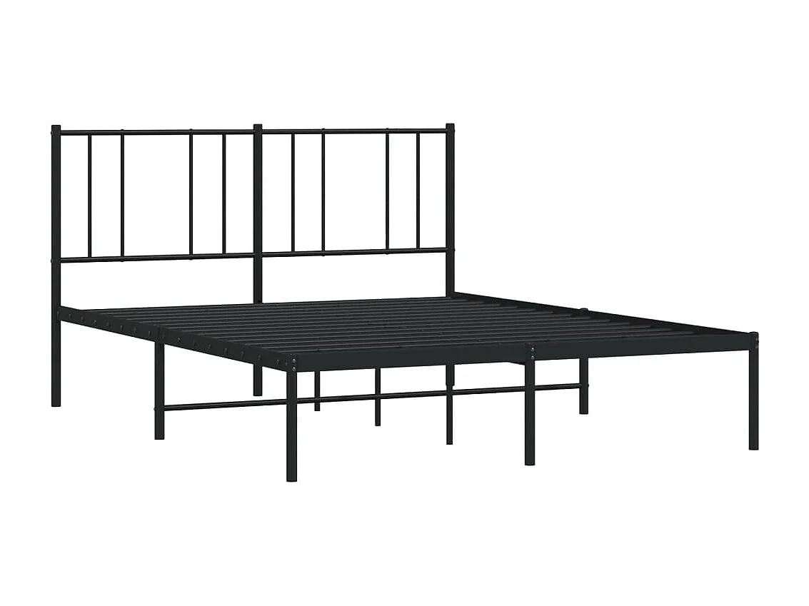 Estrutura de cama com cabeceira 140x190 cm metal preto