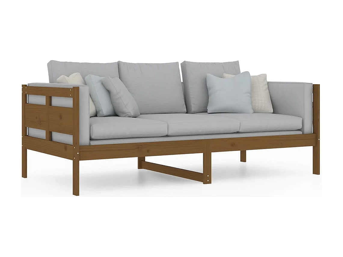 Lit de jour Marron miel Bois de pin massif 90x190 cm